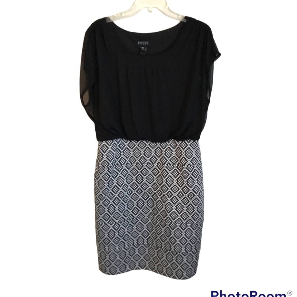 Enfocus Women Dress Black White Polka Dot Size 16W